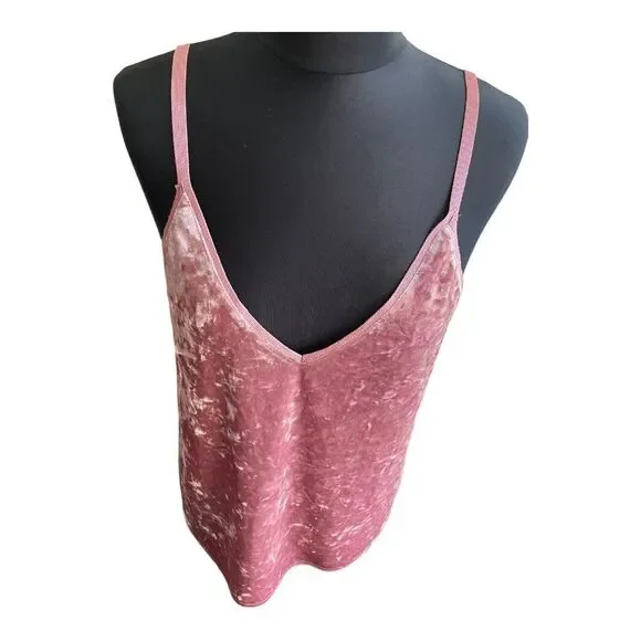 ZARA medium pink W/B collection Velvet Lace sleeveless top Made in Morocco - Picture 1 of 6